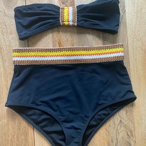 Retro Free People Black High Waist Bikini XS/S